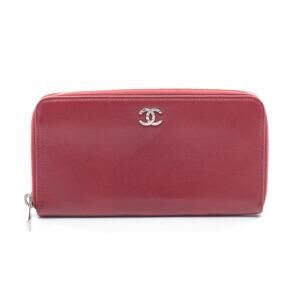 CHANEL Authentic Red Leather Wallet